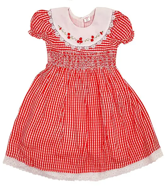Check Smocked Dress