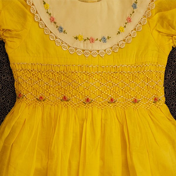 yellow smocked dress