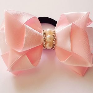 Hair Bow Clip - Pink - Black