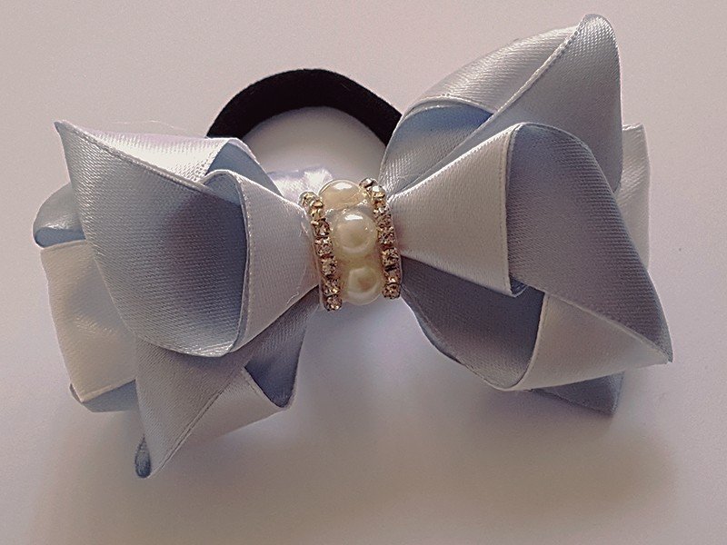 Grey - Handmade Fabric Bow Hair Clip 26