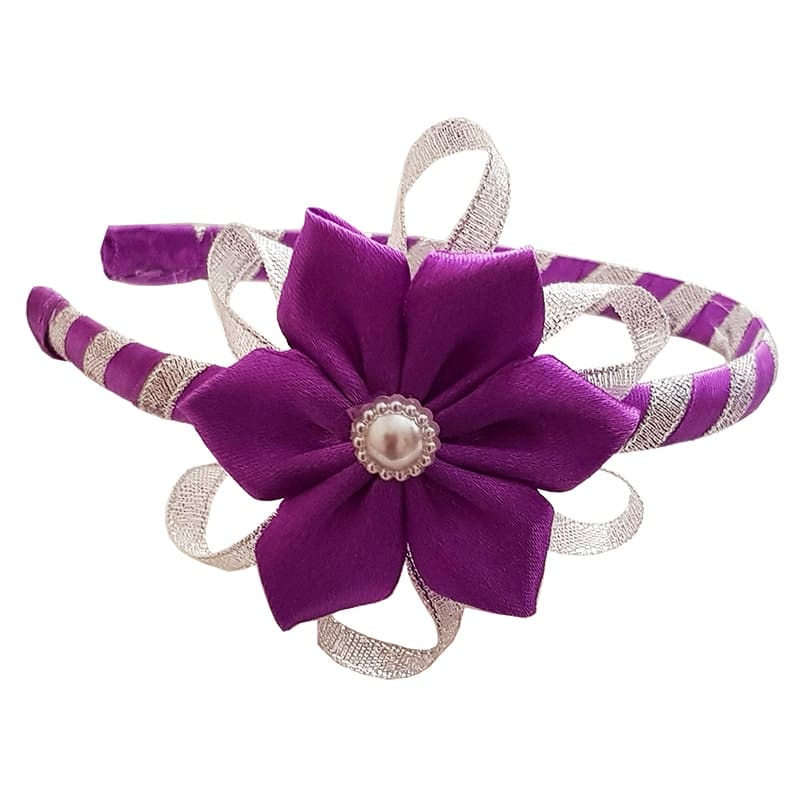 Alice Band with PurPle Satin Flower