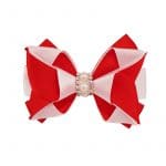 Hair Bow Clip – Red and White
