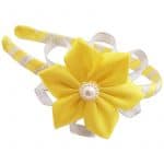 Alice Band with Yellow Satin Flower